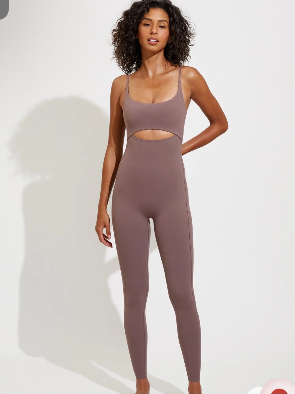 Left On Friday Mauve-Taupe Cutout Slim Jumpsuit